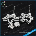 Cheap wholesale 925 silver fashion star shaped stud earrings